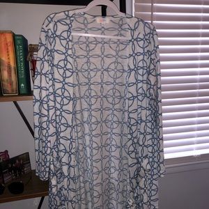Large lularoe Sarah blue and white